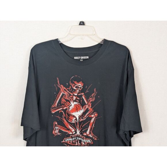 NWT Harley Davidson Skeleton Graphic Print T-Shirt Black Men's Size 3XL/XXXL - Picture 2 of 11
